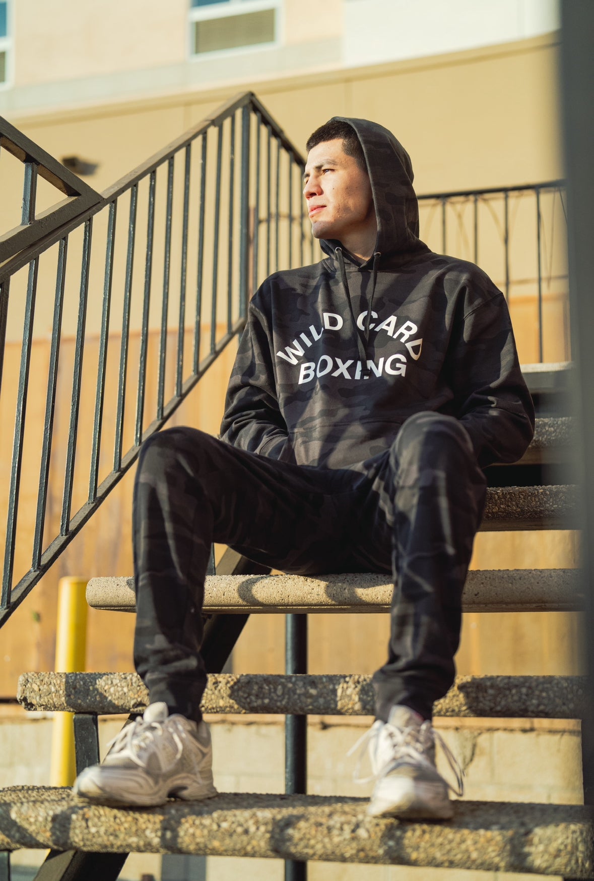 Wild Card Boxing Old School Logo Joggers - Black Camo