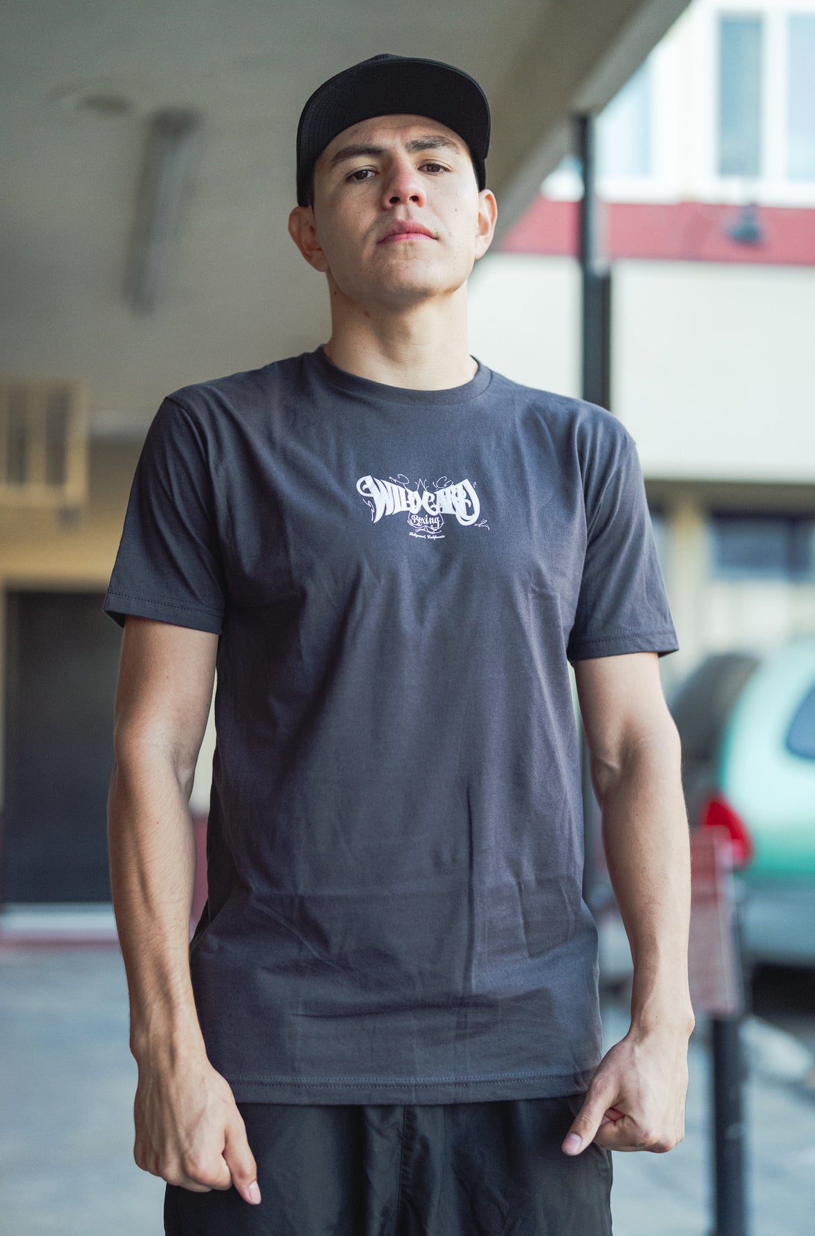 Wild Card Boxing Tag Logo Shirt - Graphite Black/White