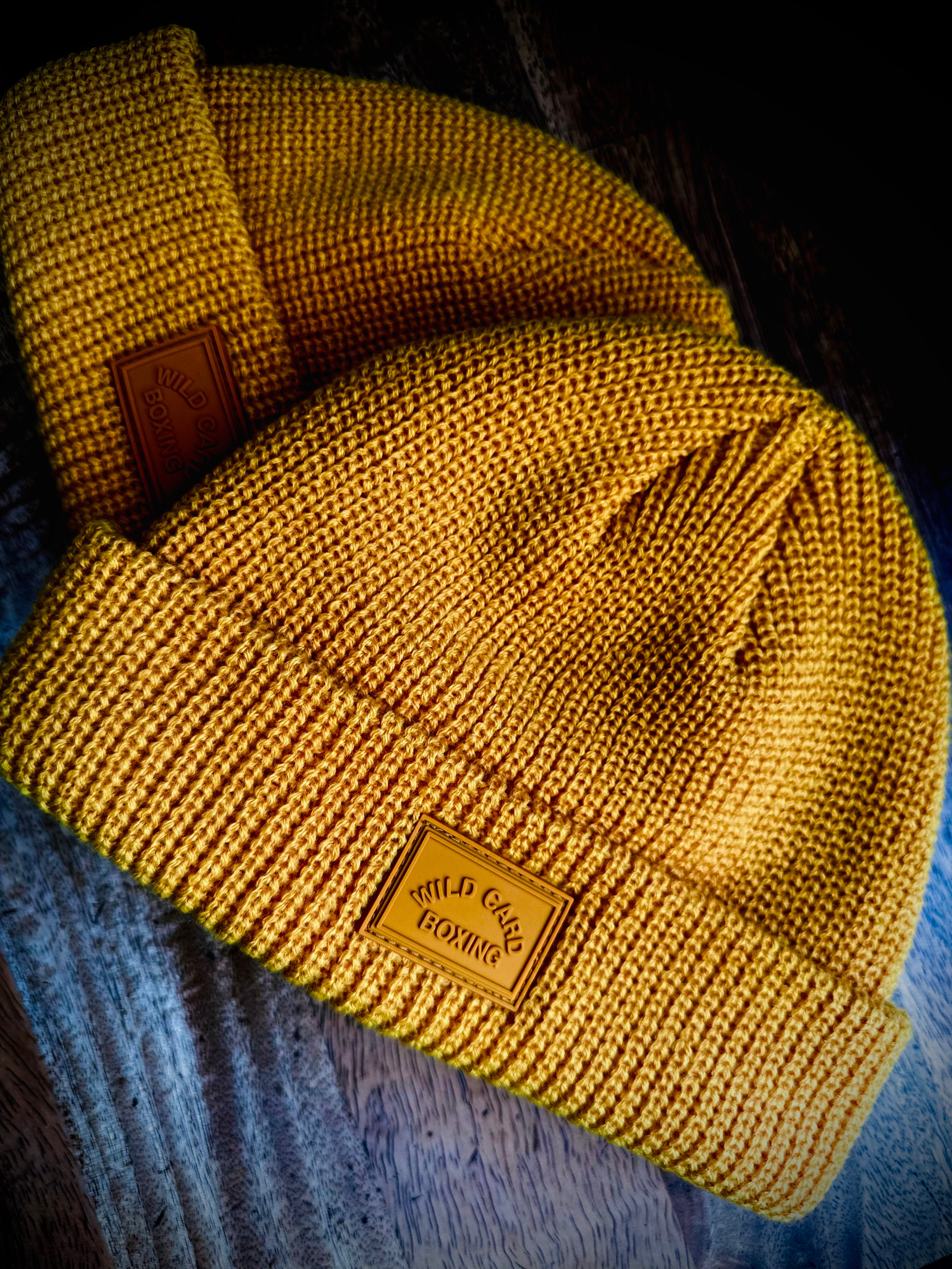 Wild Card Boxing Old School Fisherman's Beanie - Mustard