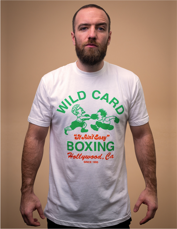 Wild Card Boxing Original Logo Shirt - White/Green/Orange