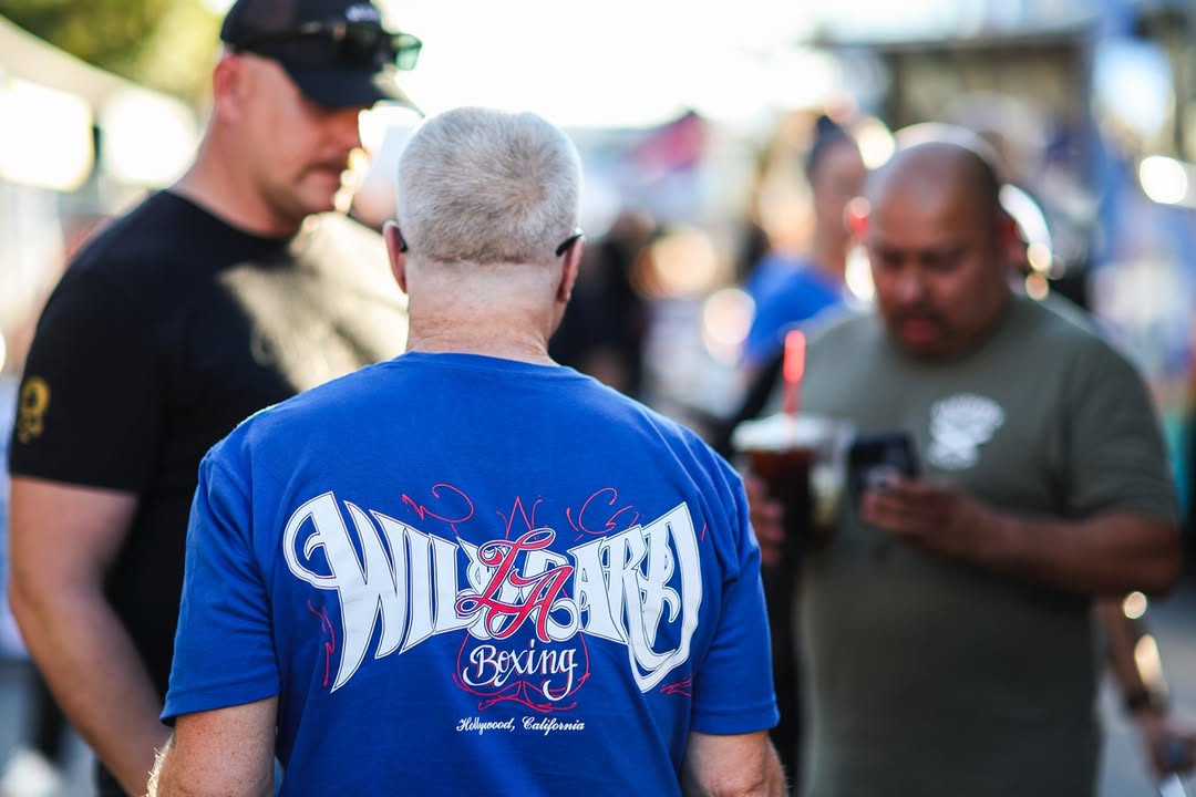 Wild Card Boxing LA Tag Logo Shirt - Blue/White/Red