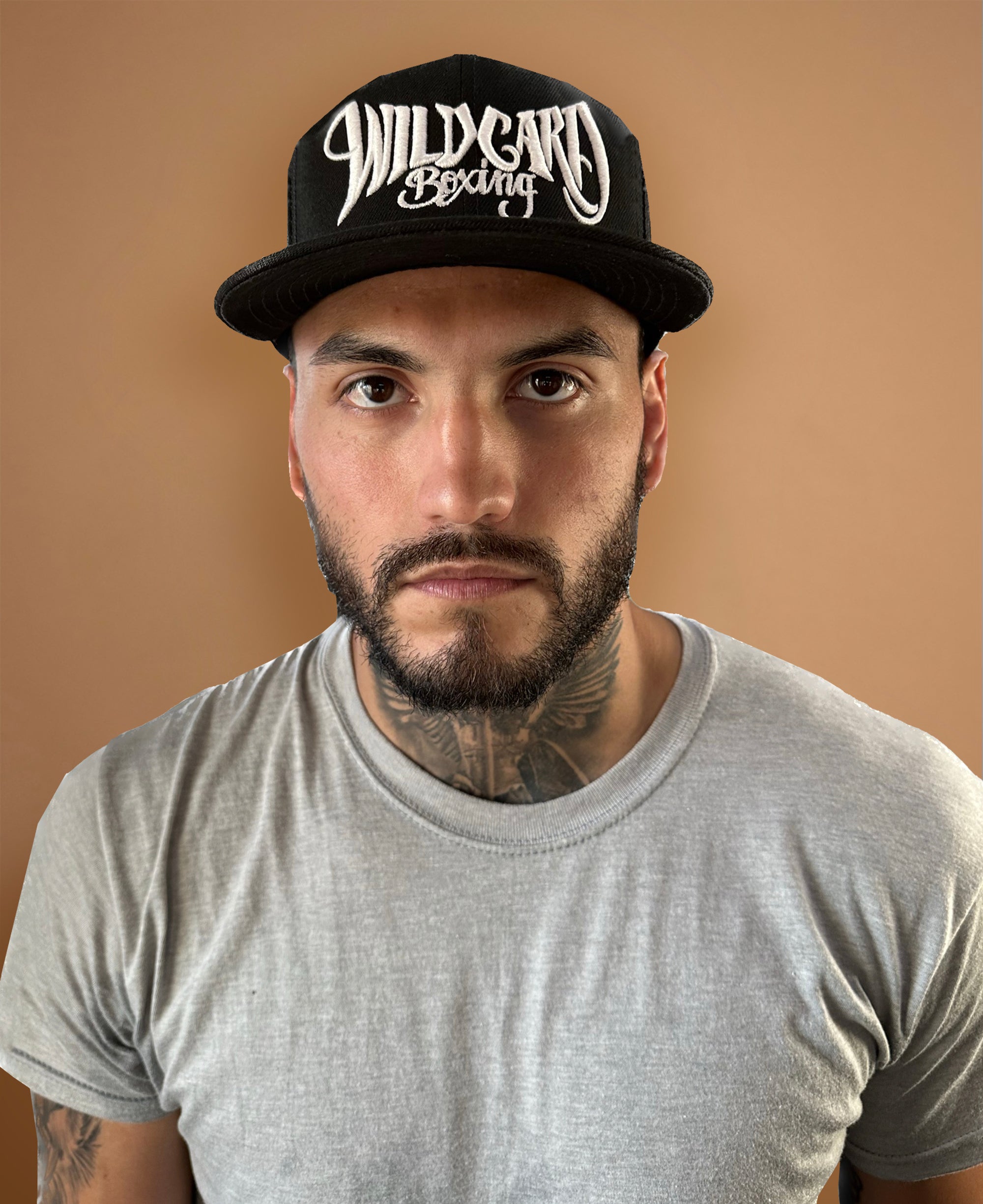 Wild Card Boxing Tag Logo Snapback Hat - Black