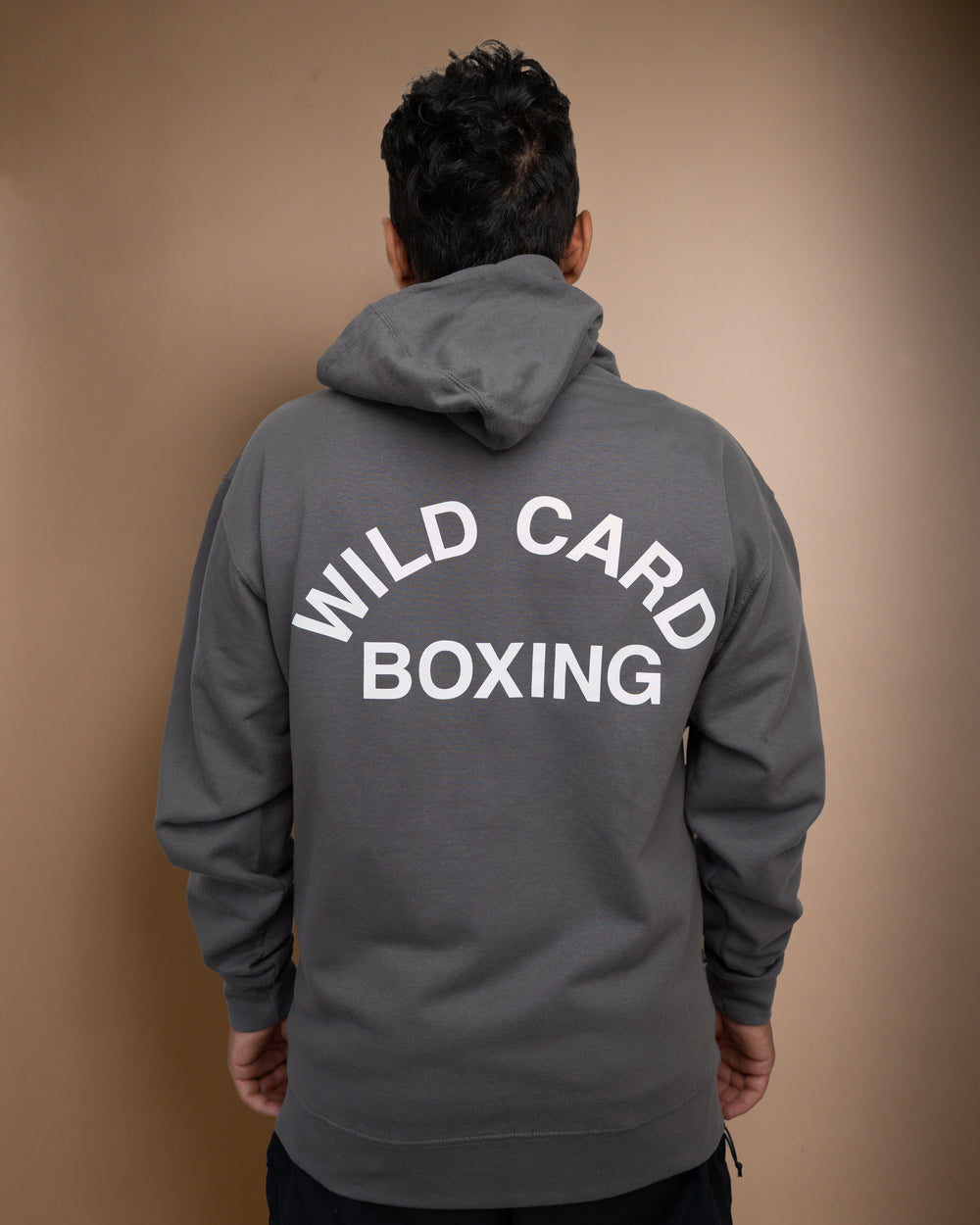 Wild Card Boxing Old School Logo Zip Up Hoodie - Grey/White