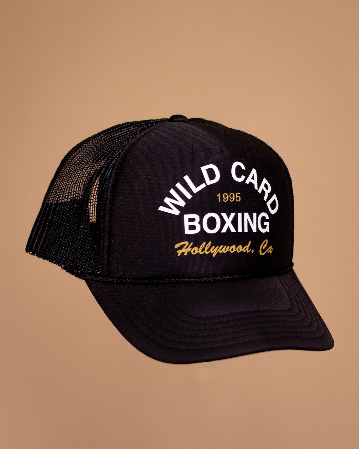 Wild Card Boxing Old School 1995 Logo Trucker Hat - Black