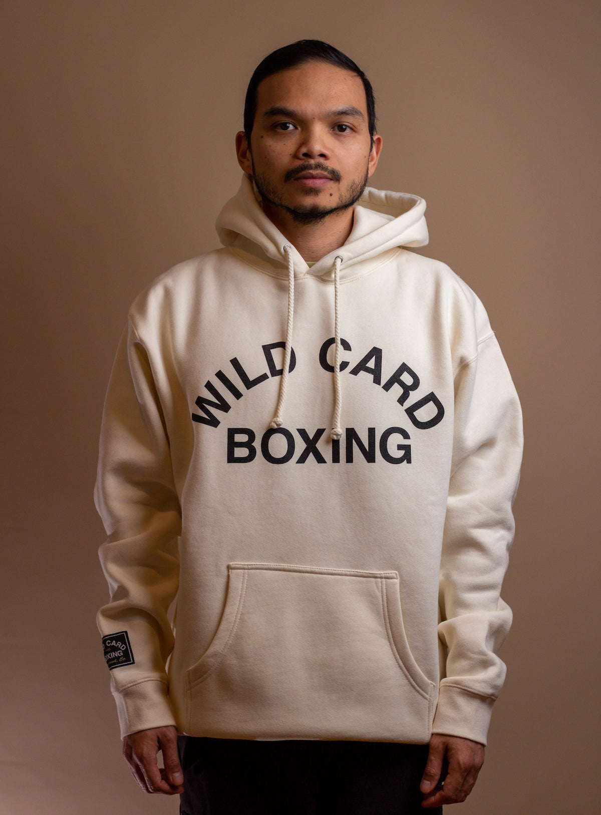 Wild Card Boxing Old School Logo Pullover Hoodie - Bone