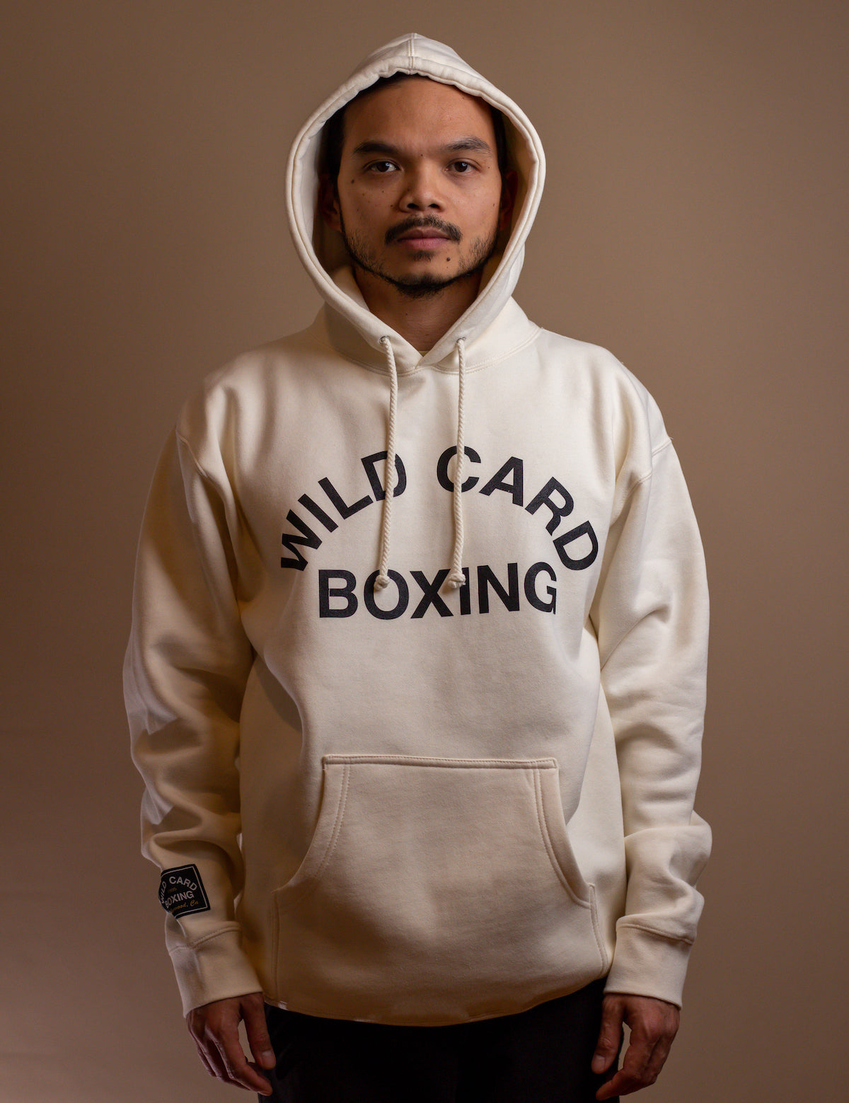 Wild Card Boxing Old School Logo Pullover Hoodie - Bone