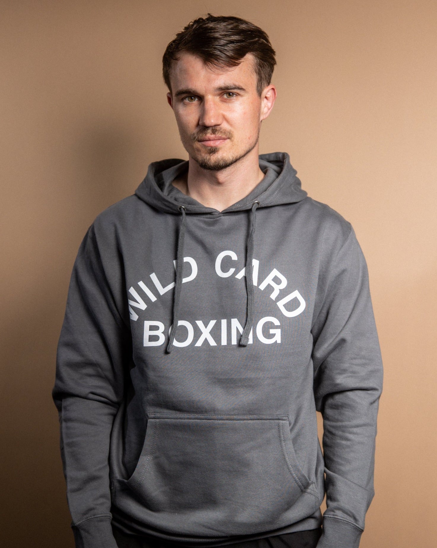 Wild Card Boxing Old School Logo Pullover Hoodie - Grey