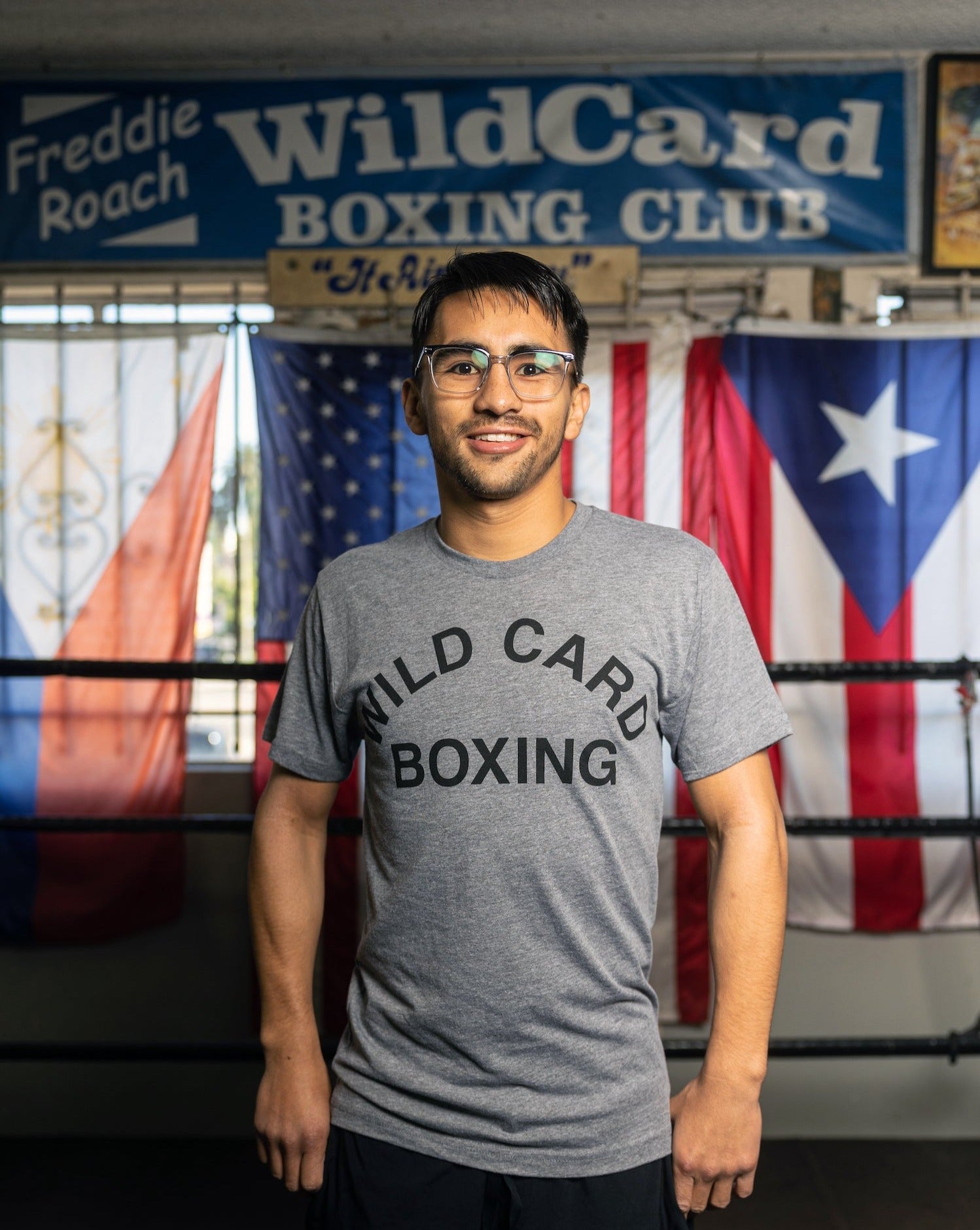 Wild Card Boxing Old School Logo Shirt - Grey/Black