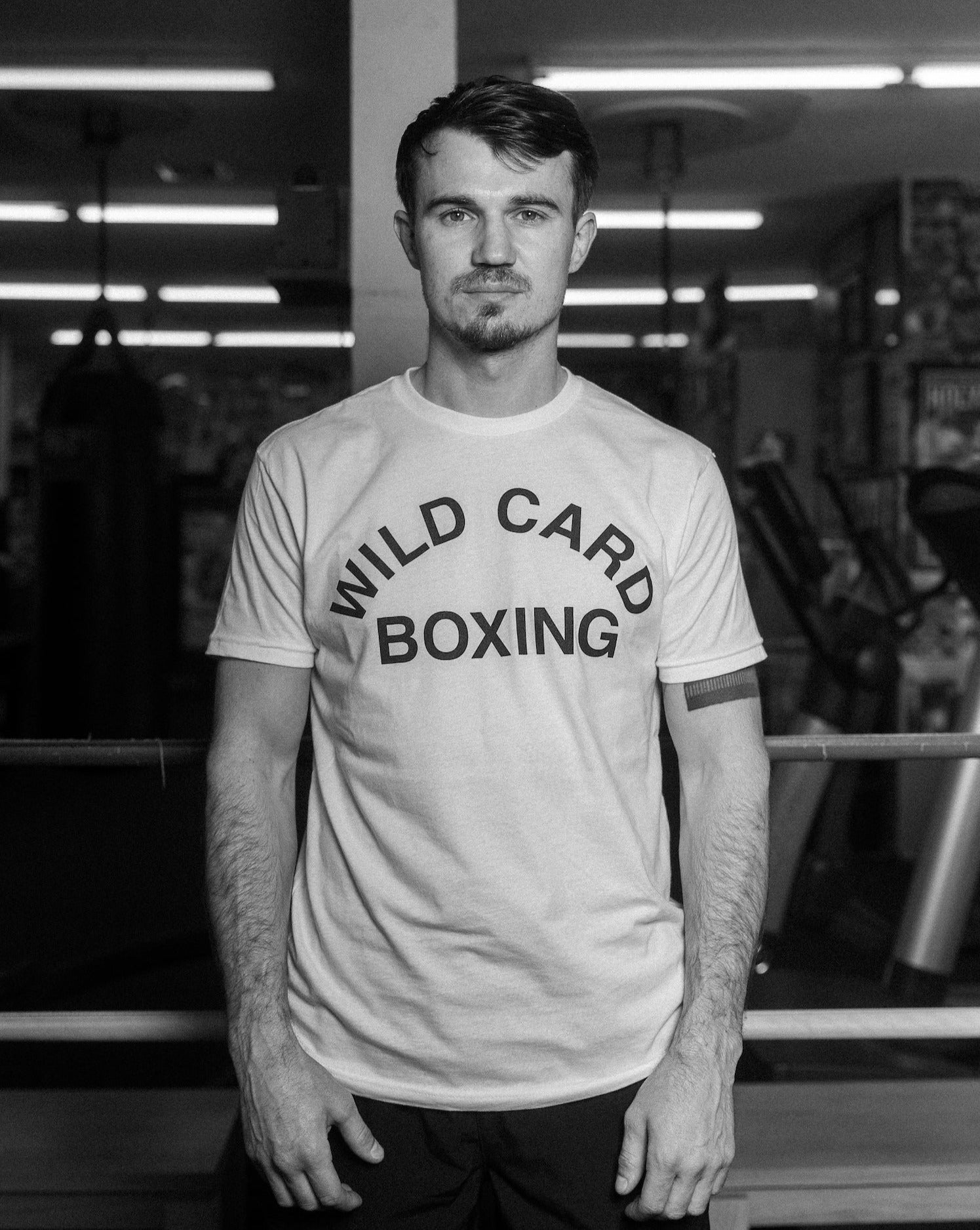 Wild Card Boxing Old School Logo Shirt - White/Black