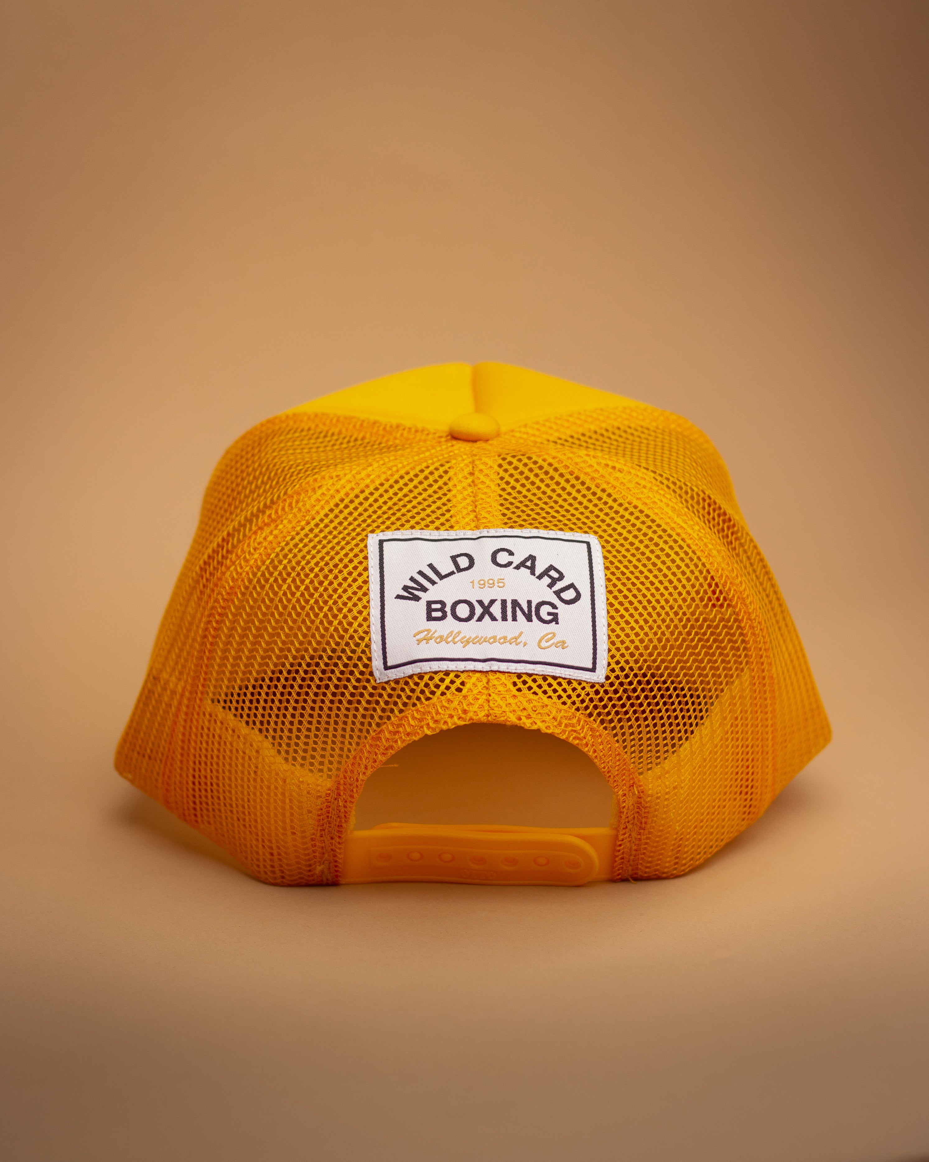 Wild Card Boxing Old School 1995 Logo Trucker Hat - Gold