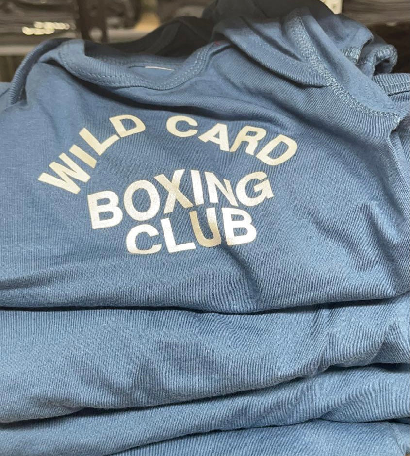 Wild Card Boxing Club Old School Logo Onesie - Indigo Blue