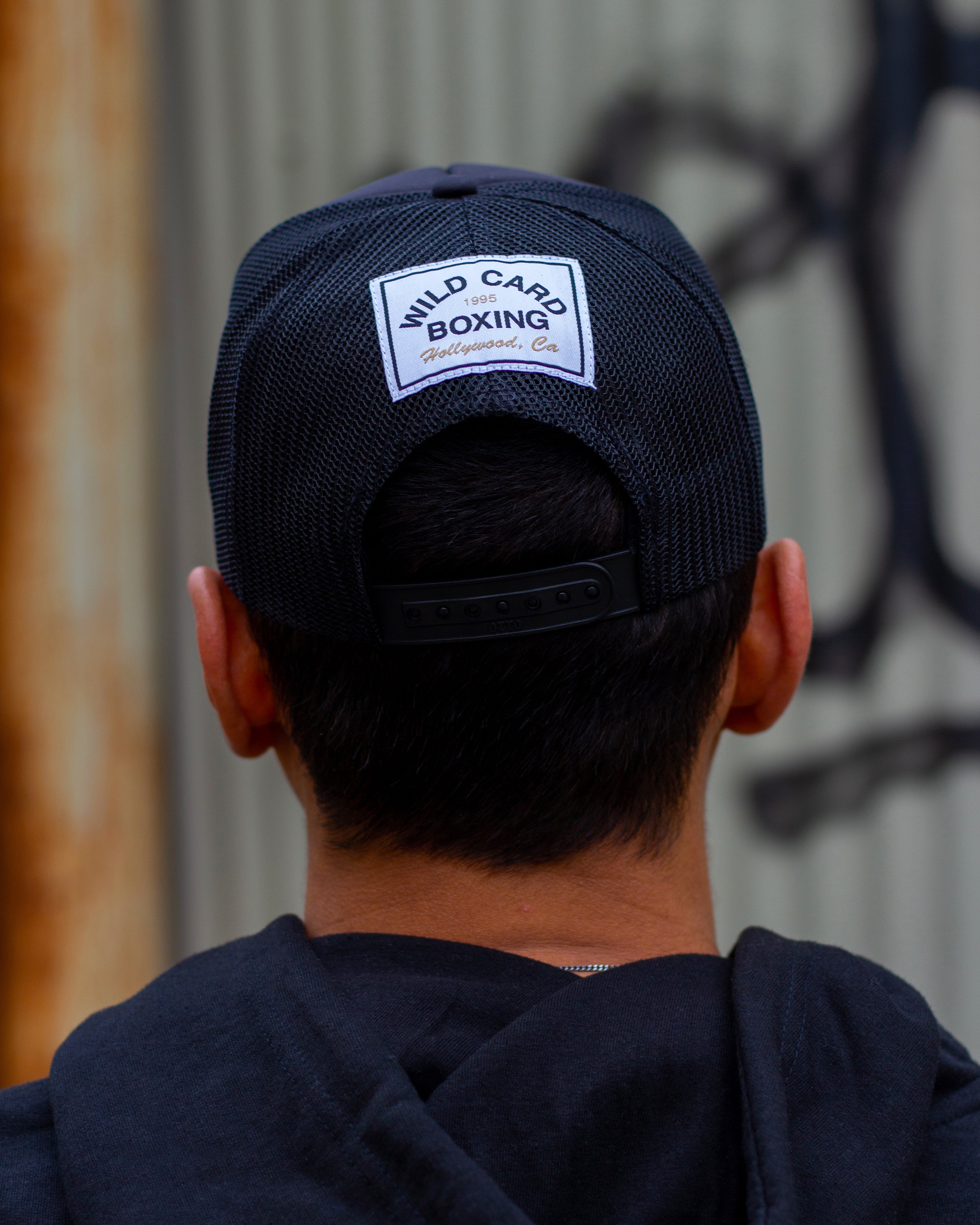 Wild Card Boxing Old School 1995 Logo Trucker Hat - Black