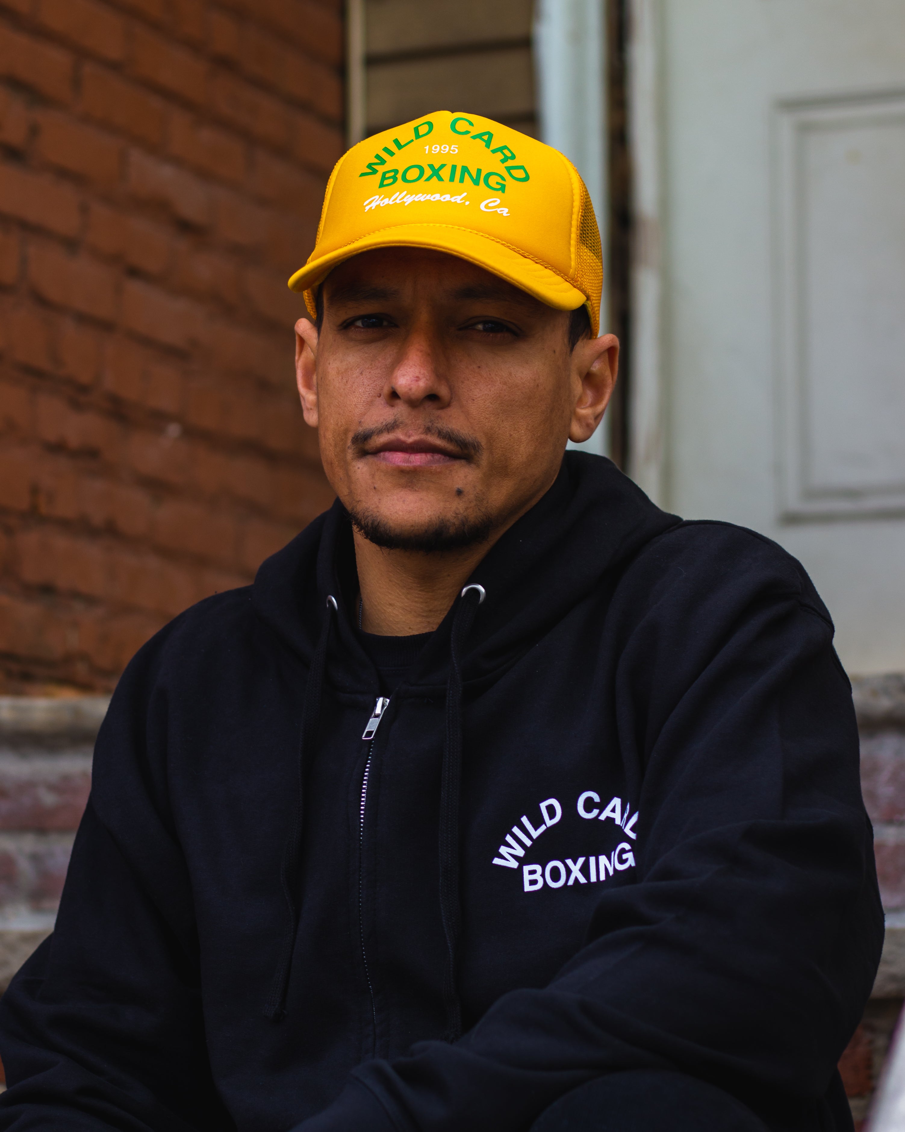 Wild Card Boxing Old School 1995 Logo Trucker Hat - Gold