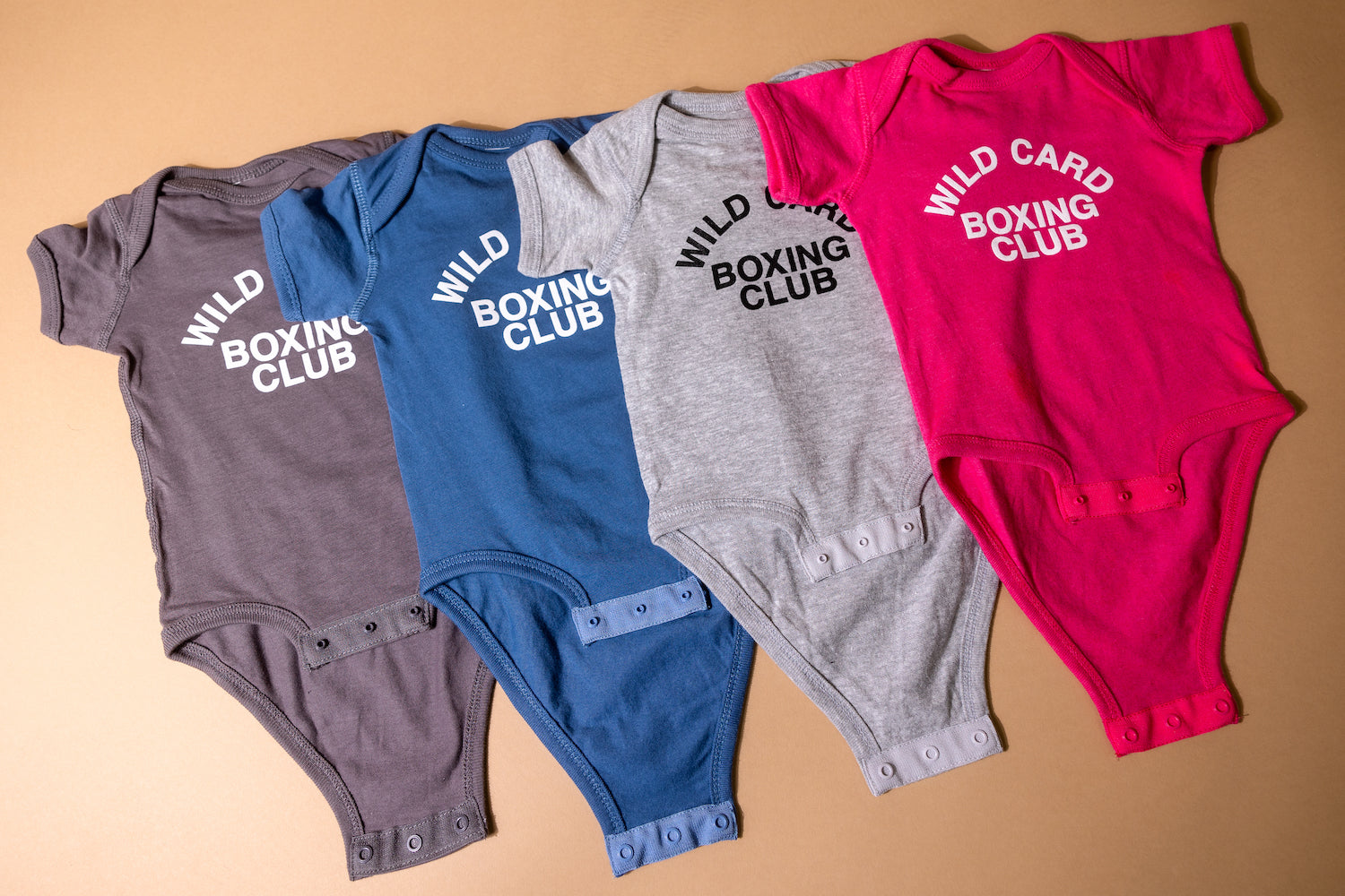 Wild Card Boxing Club Old School Logo Onesie - Vintage Pink