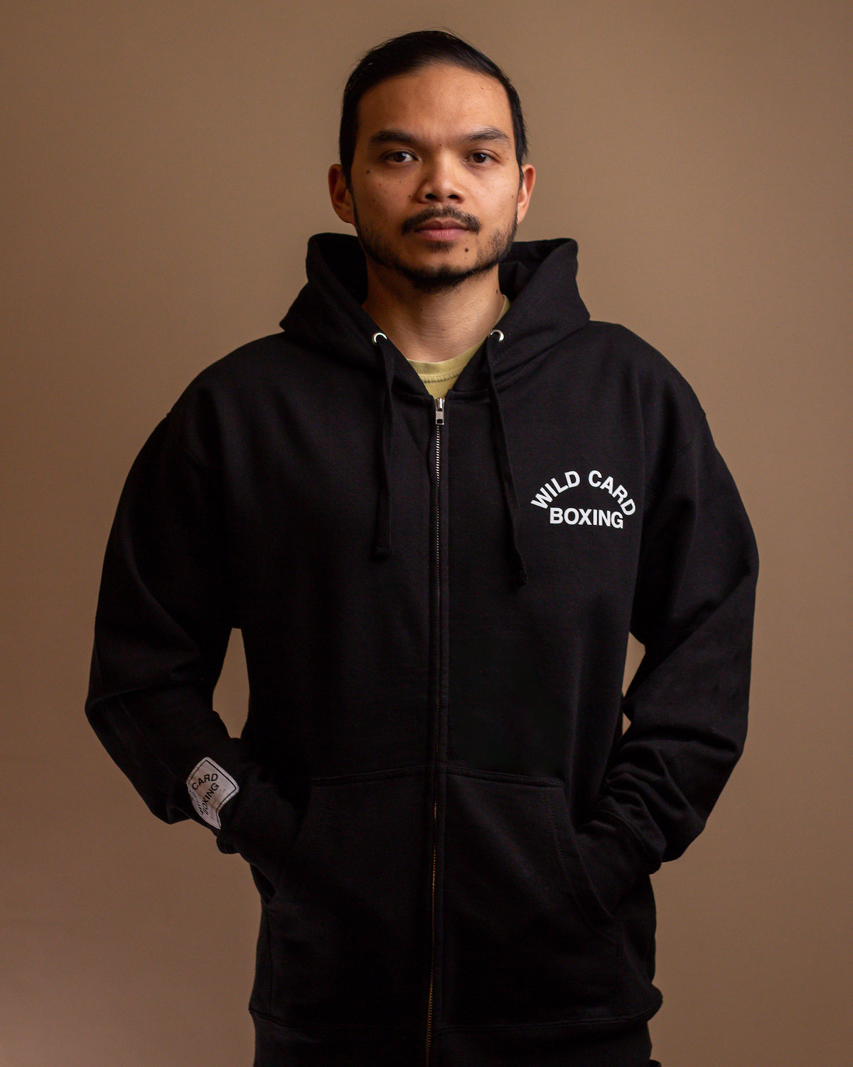 Wild Card Boxing Original Logo Zip Up Hoodie - Black/White