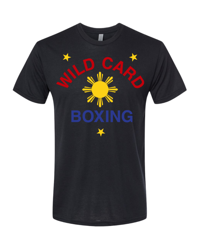 Wild Card Boxing Philippines Flag Shirt - Black **Limited Edition**
